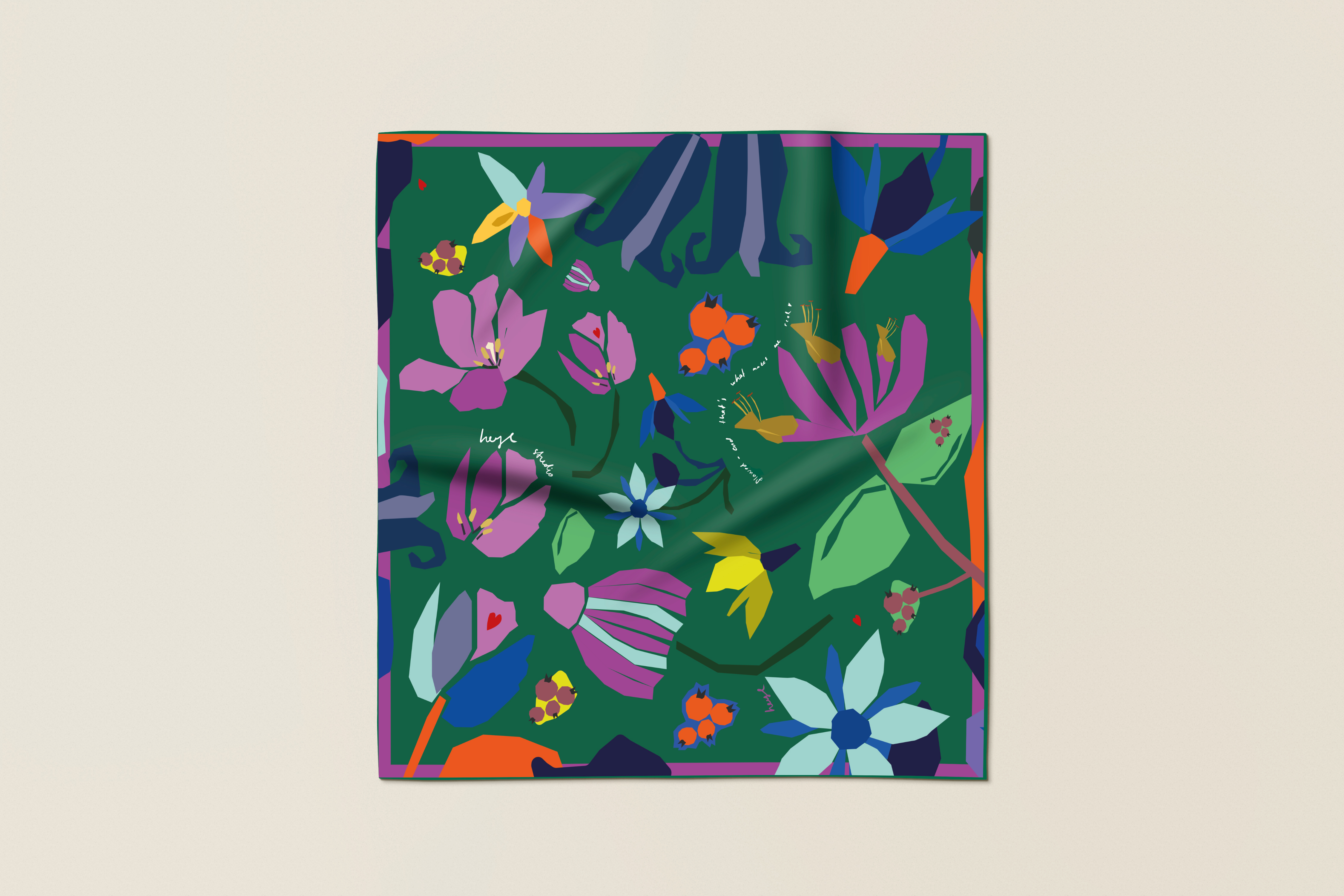 FLOWERS SILK SCARF